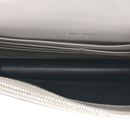 Saint Laurent Metallic Calfskin Kate Monogram Tassel Chain Wallet Silver 6 of 15