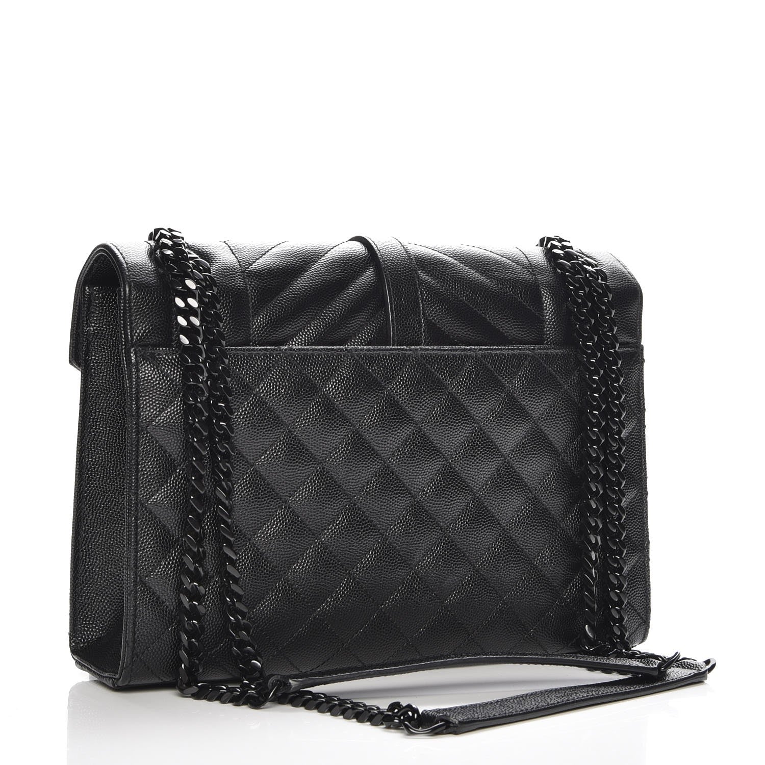 Saint Laurent Grain De Poudre Textured Mixed Matelasse Triquilt Medium Monogram Satchel Black 3 of 7