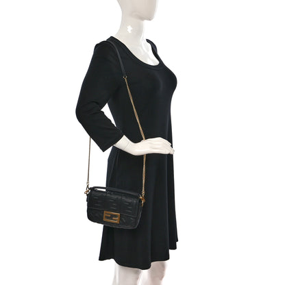 Fendi Nappa FF 1974 Embossed Mini Baguette Black 2 of 10