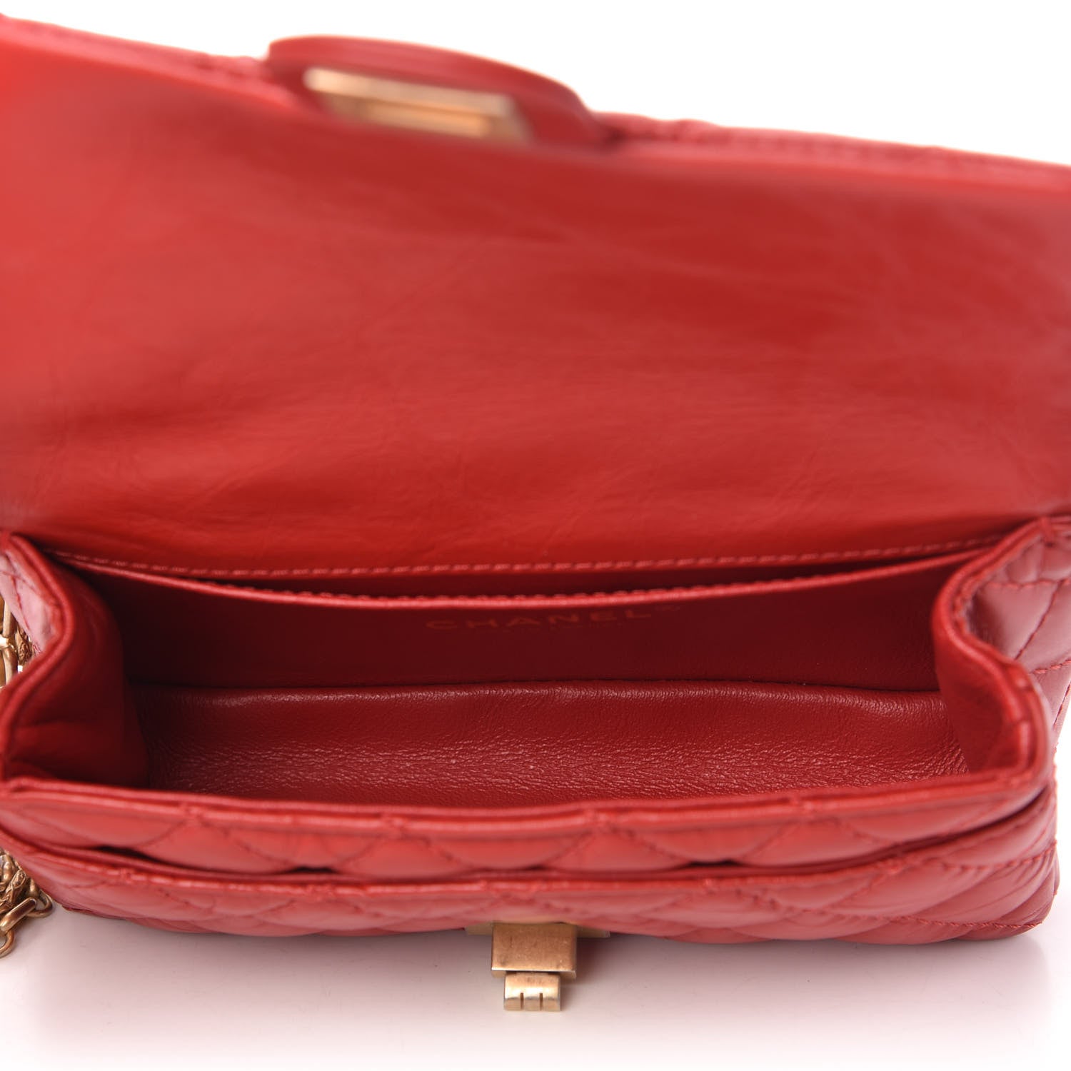Chanel Aged Calfskin Quilted 2.55 Reissue Flap Belt Bag Red 5 of 9