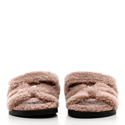 Hermes Woolskin Womens Chypre Sandals 35.5 Bois De Santal 2 of 12