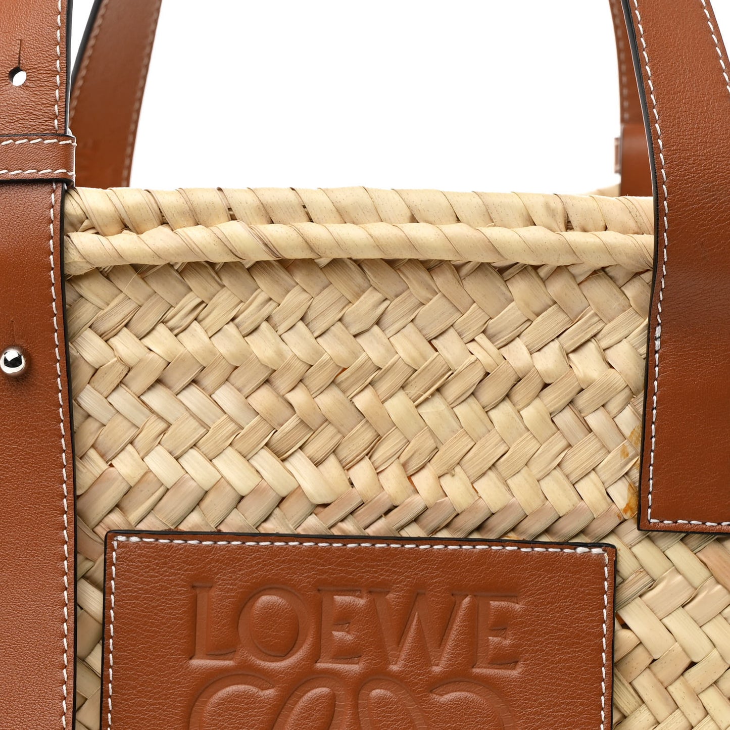 Raffia Medium Basket Tote Bag Natural Tan
