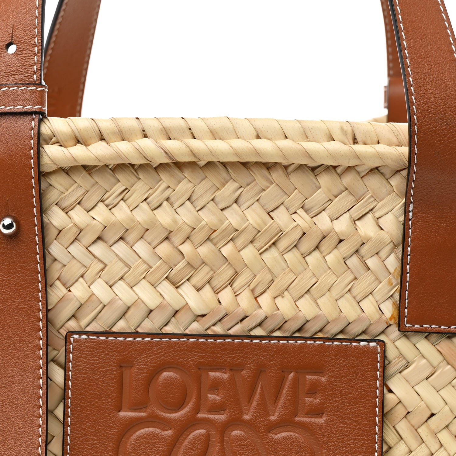 Loewe Raffia Medium Basket Tote Bag Natural Tan 7 of 9