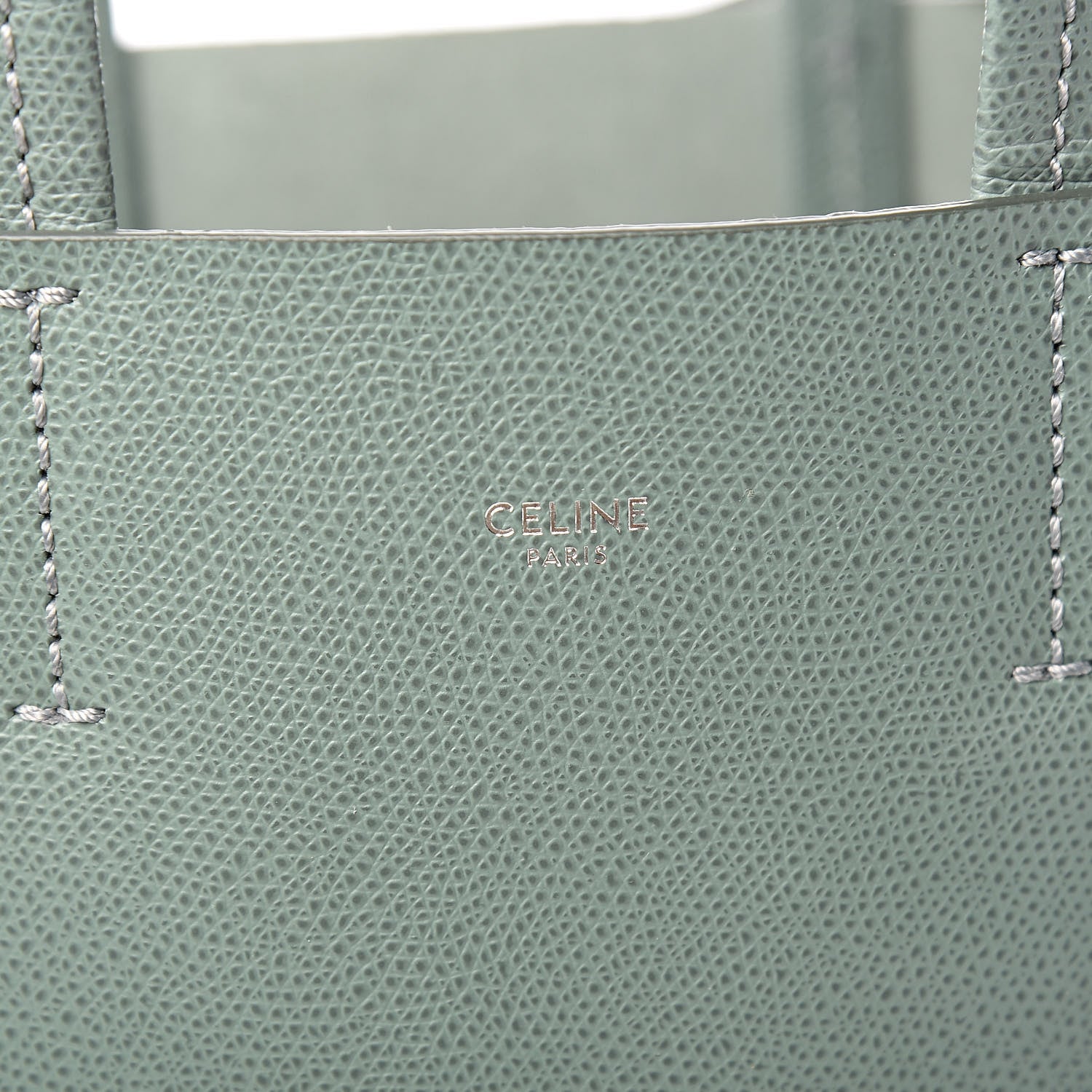 Celine Grained Calfskin Small Vertical Cabas Green 6 of 10