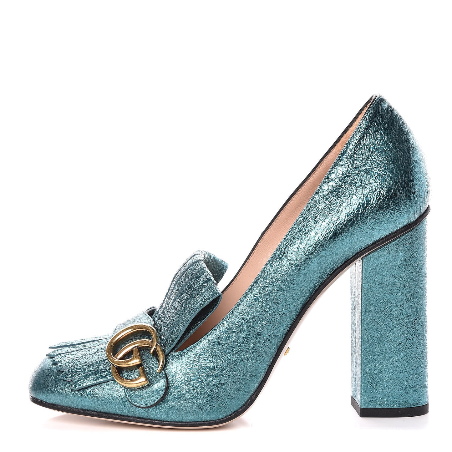 Galassia GG Marmont Fringe 105mm Loafer Pumps 41 Turchese