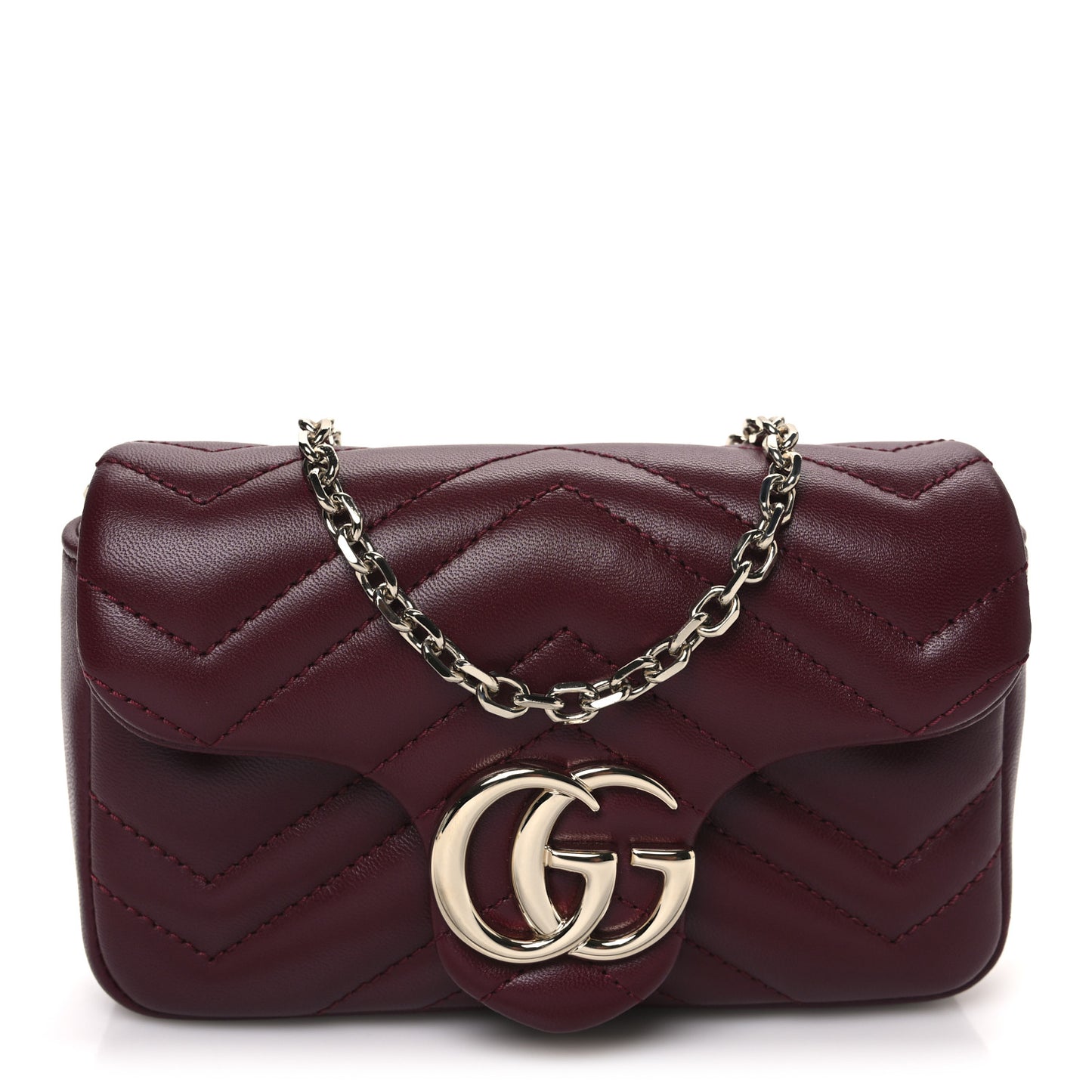 Lambskin Matelasse Mini GG Marmont Shoulder Bag Rosso Ancora