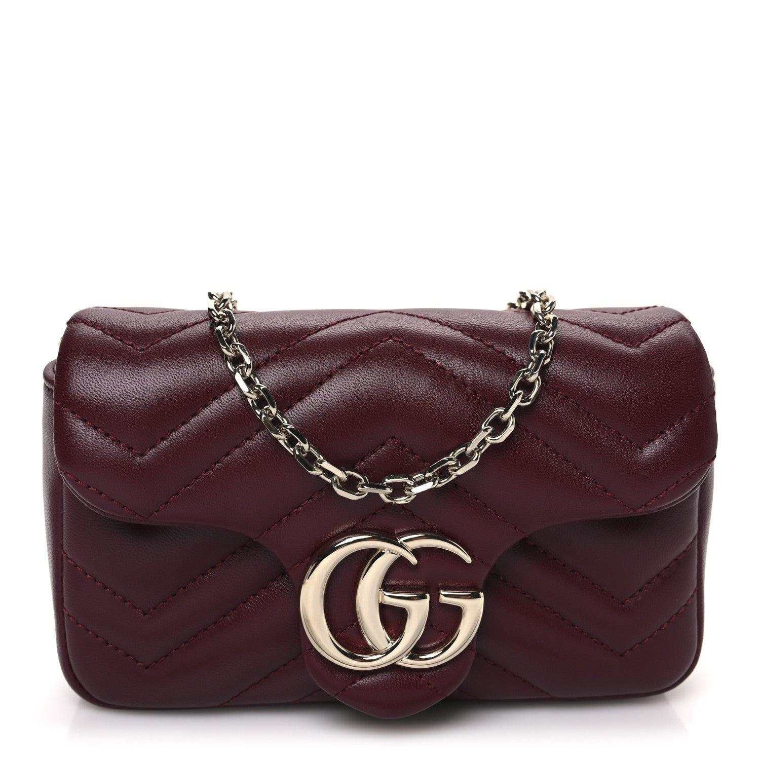 Gucci Lambskin Matelasse Mini GG Marmont Shoulder Bag Rosso Ancora 1 of 10