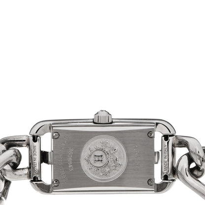 Hermes Stainless Steel Diamond Bezel 17mm Nantucket Quartz Watch Black 4 of 5