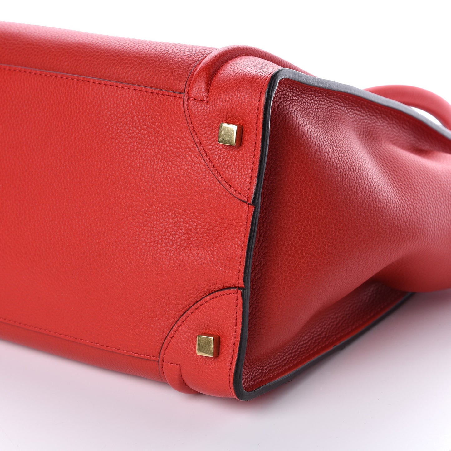 Drummed Calfskin Mini Luggage Coquelicot