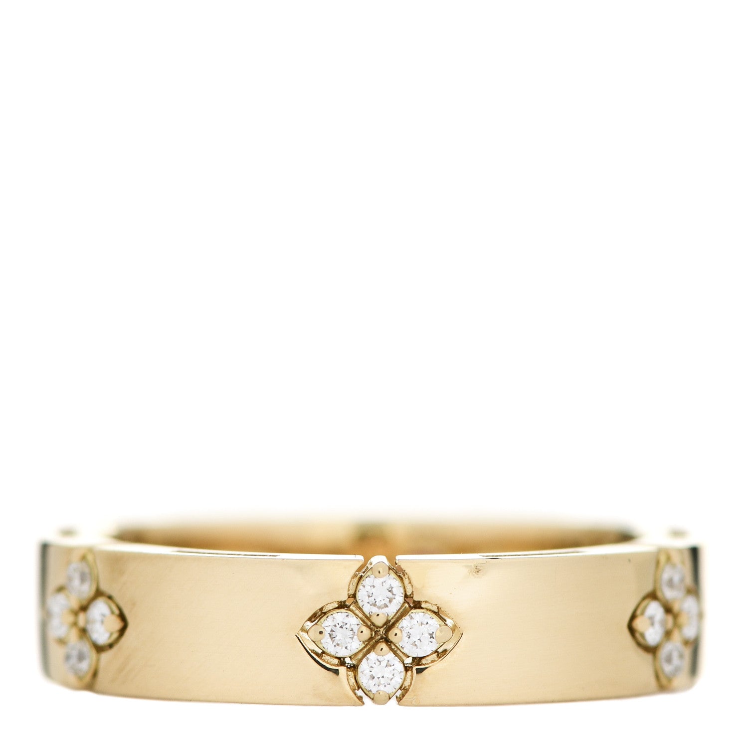 Roberto Coin 18K Yellow Gold Diamond Narrow Love in Verona Band Ring 53 6.5 1 of 6