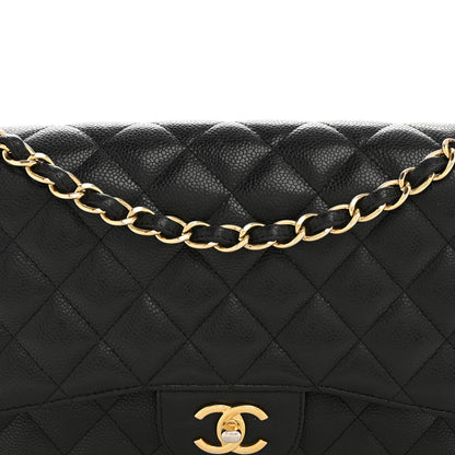 Chanel Caviar Quilted Jumbo Double Flap Black 8 of 15