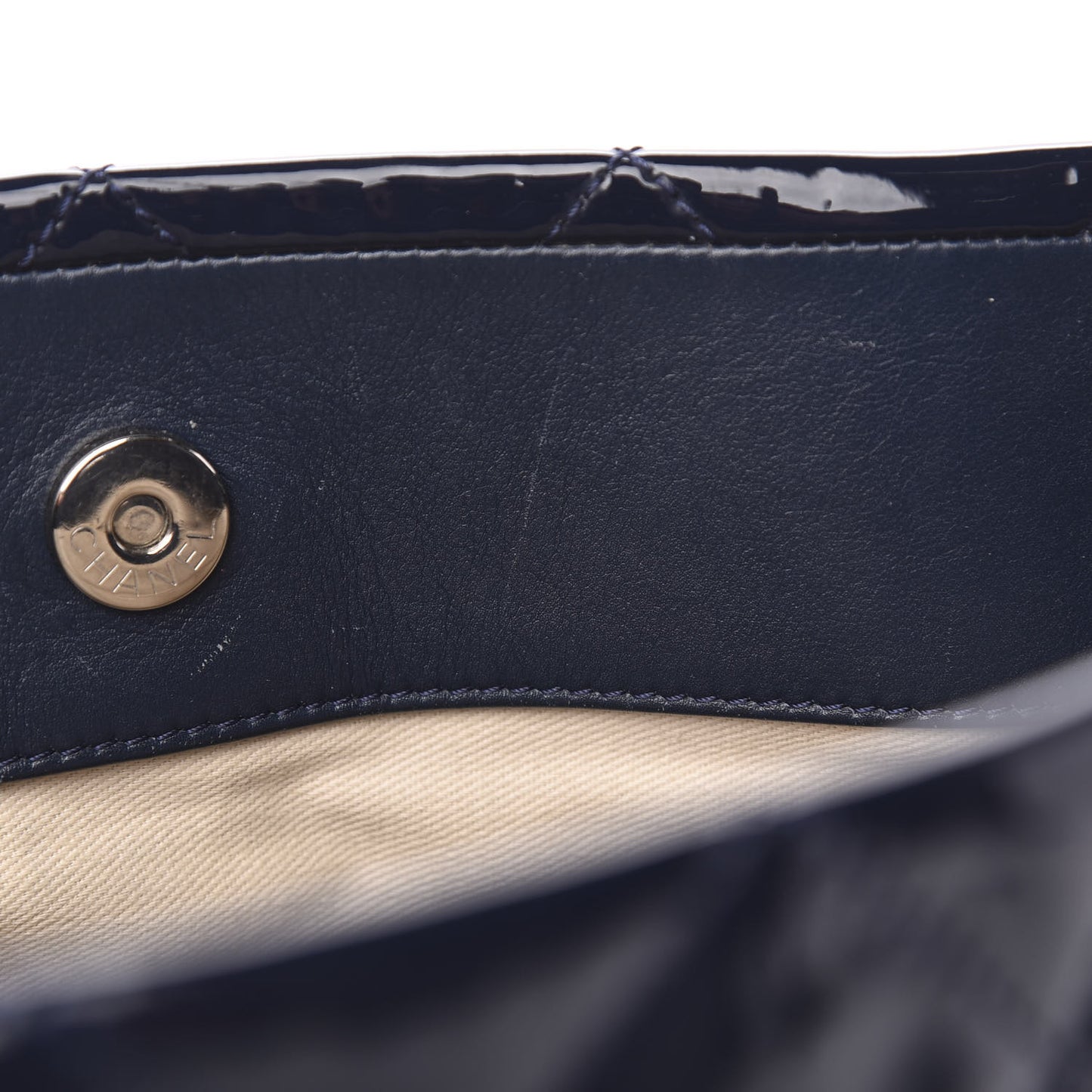 Patent Quilted Timeless CC Soft Tote Navy