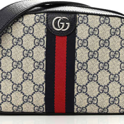 Gucci GG Supreme Monogram Textured Dollar Calfskin Web Small Ophidia Camera Bag Beige Blue 8 of 12