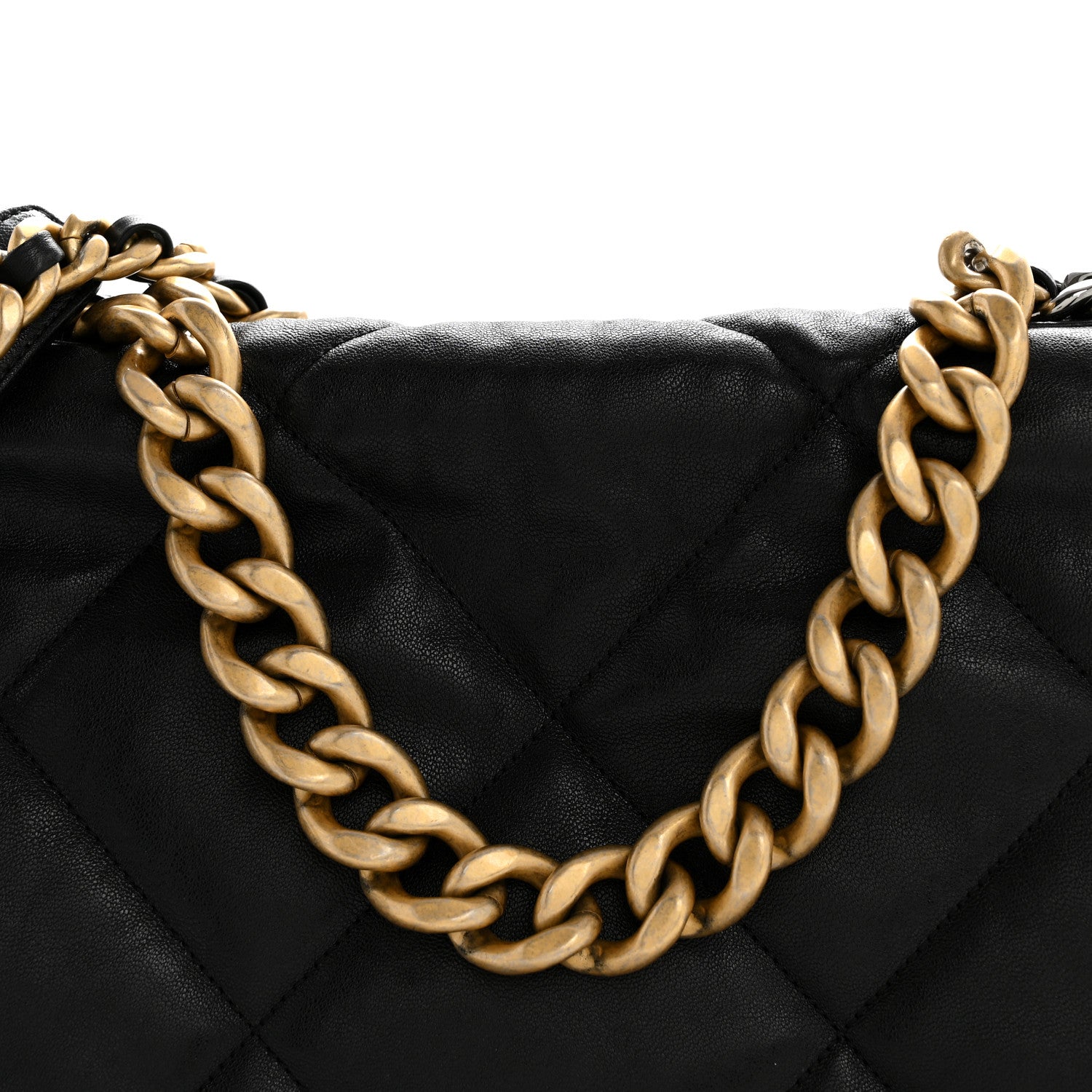 Chanel Goatskin Quilted Maxi Chanel 19 Flap Black 8 of 12