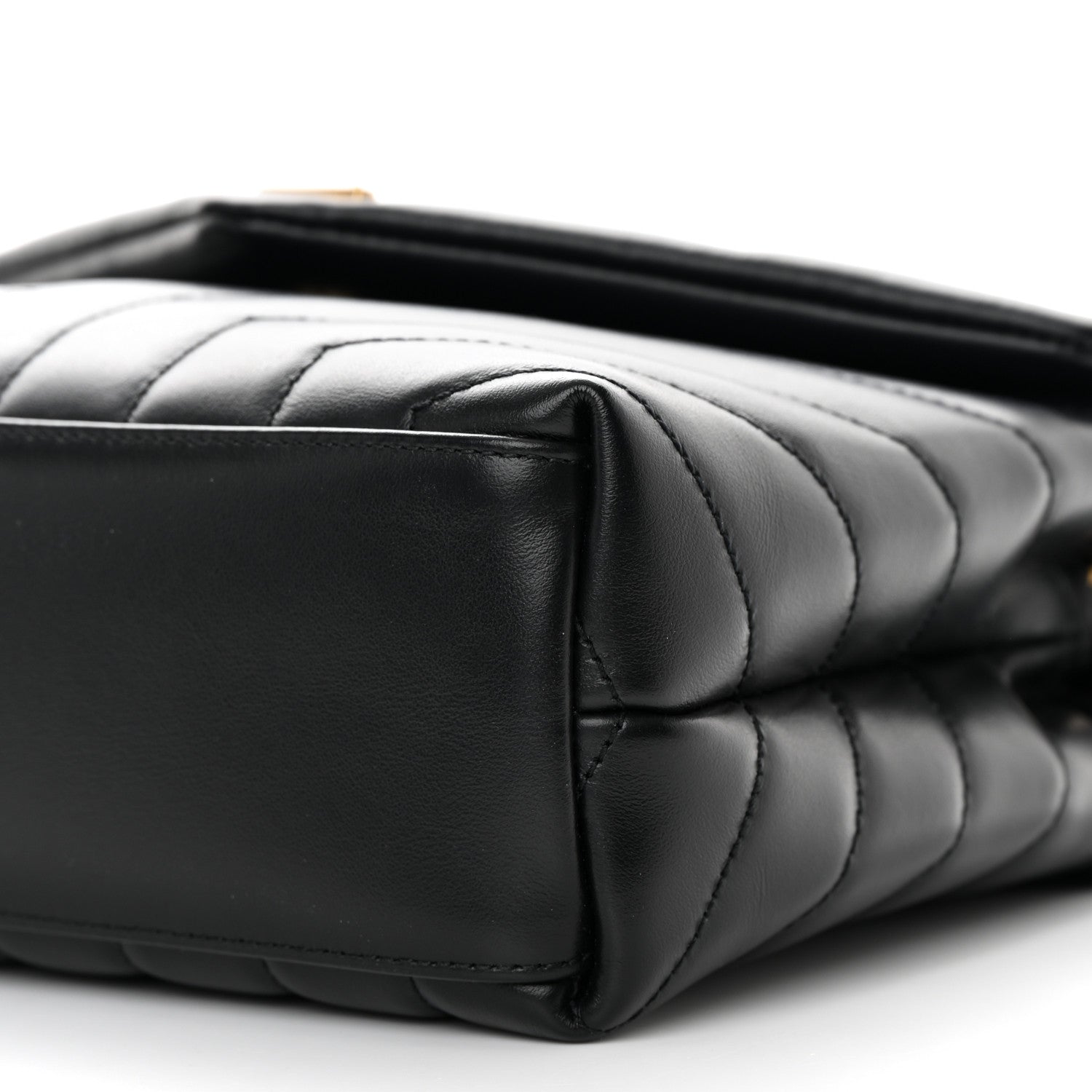 Saint Laurent Calfskin Y Quilted Monogram Small Loulou Chain Satchel Black 10 of 13
