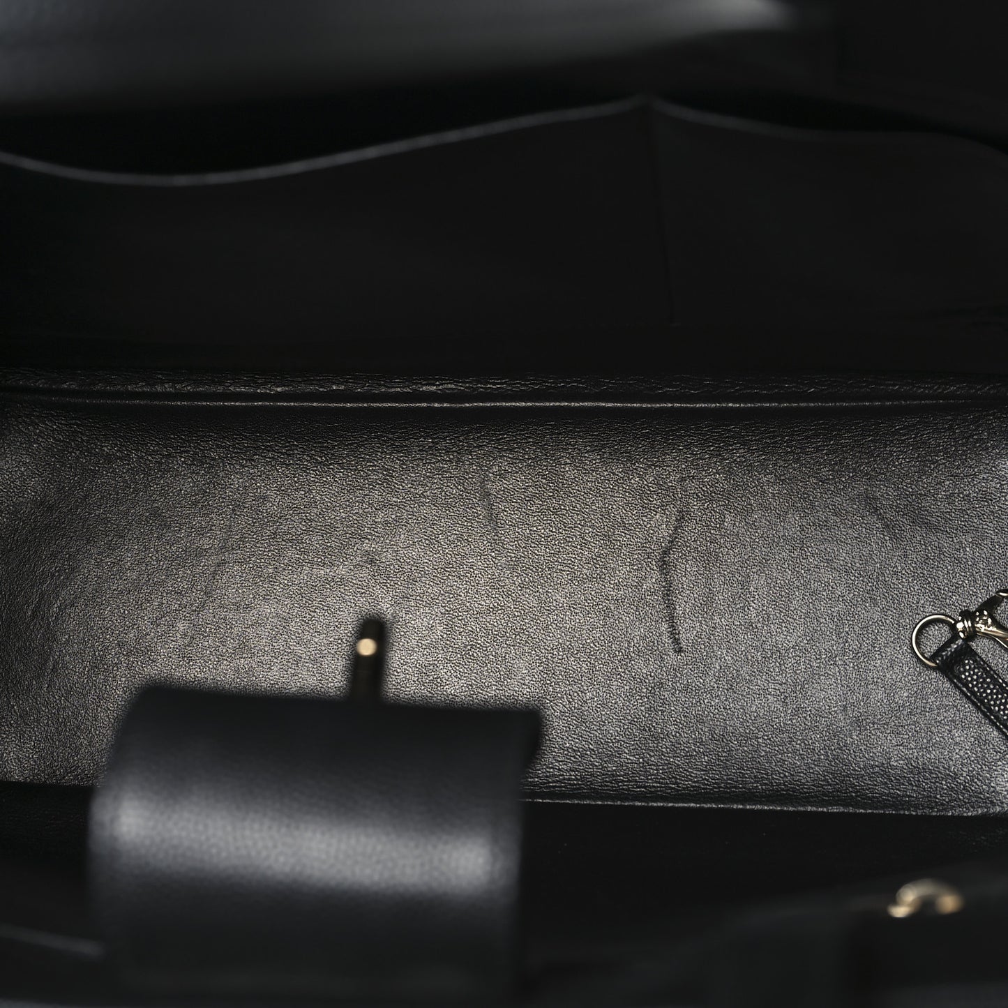Caviar Quilted Large Business Affinity Shopping Bag Black