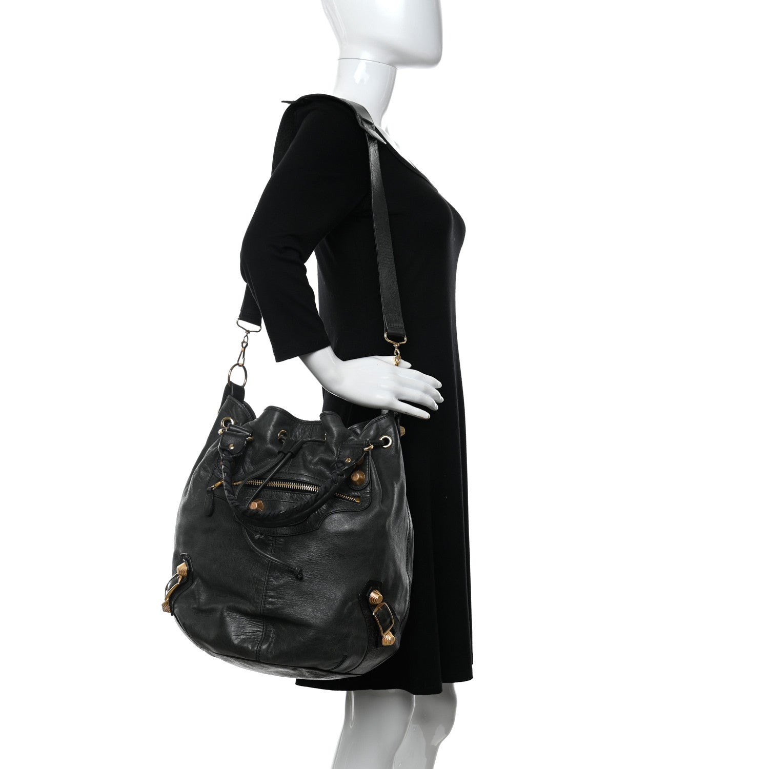 Balenciaga Agneau Giant 21 Gold Hardware Pompon Black 2 of 15