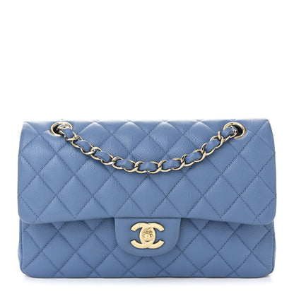 Chanel Caviar Quilted Small Double Flap Blue 1 of 10