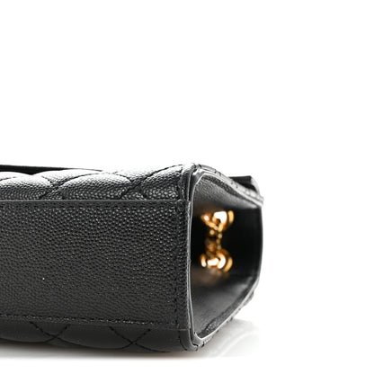 Saint Laurent Grain De Poudre Textured Mixed Matelasse Triquilt Medium Monogram Satchel Black 9 of 9