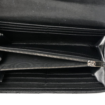 Saint Laurent Lambskin Mixed Matelasse Quilted Large Monogram Envelope Wallet Black 5 of 15