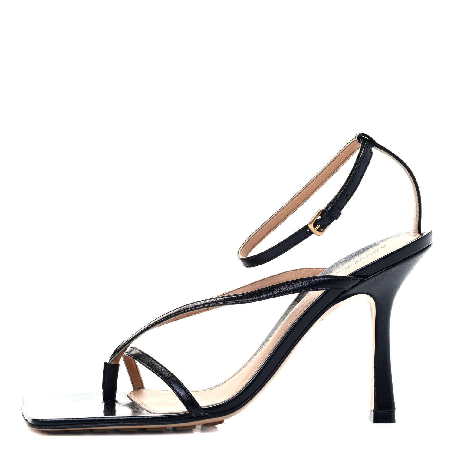 Bottega Veneta Lambskin Stretch Multi Strap 90mm Sandals 36.5 Black 1 of 6