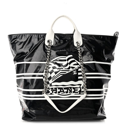 Chanel Vinyl Large La Pausa Bay Shopping Bag Black 1 of 11