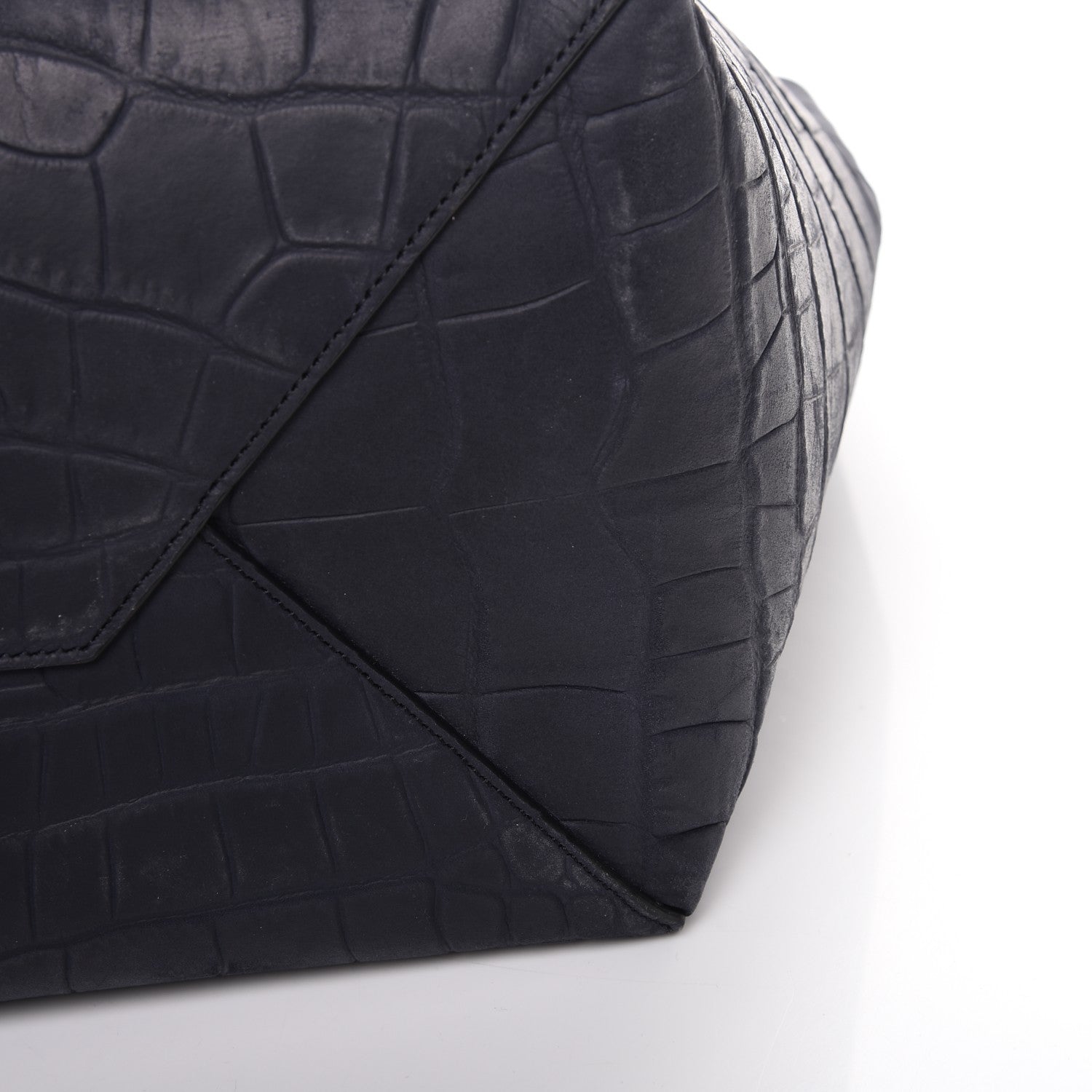 Celine Crocodile Embossed Nubuck Small Belt Cabas Phantom Navy Blue 12 of 12