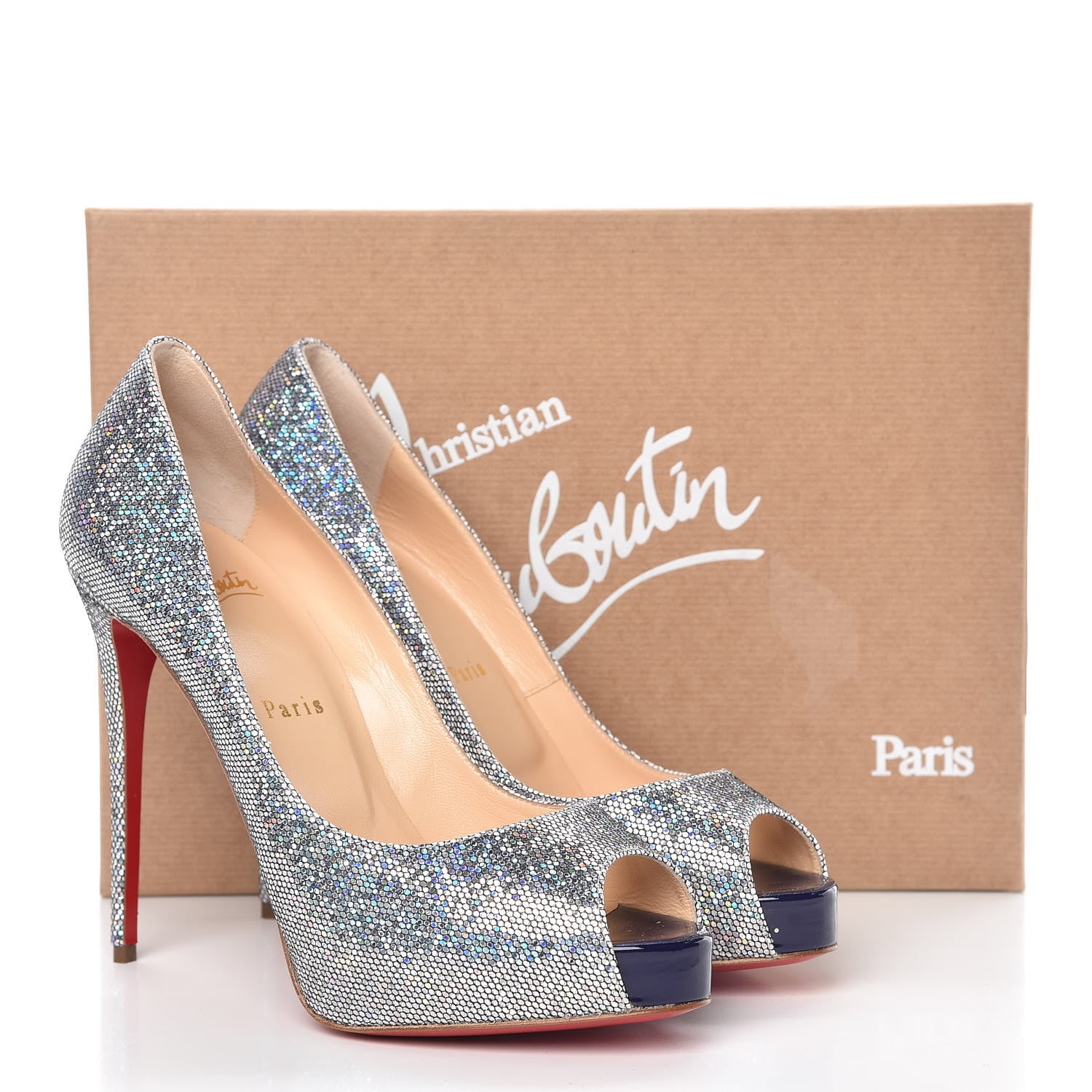 Christian Louboutin Glitter Disco Ball New Very Prive 120 Pumps 38 Purple Pop 8 of 8