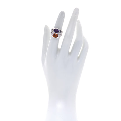 Bulgari 18K White Gold Amethyst Citrine Doppio Ring 50 5.25 2 of 5