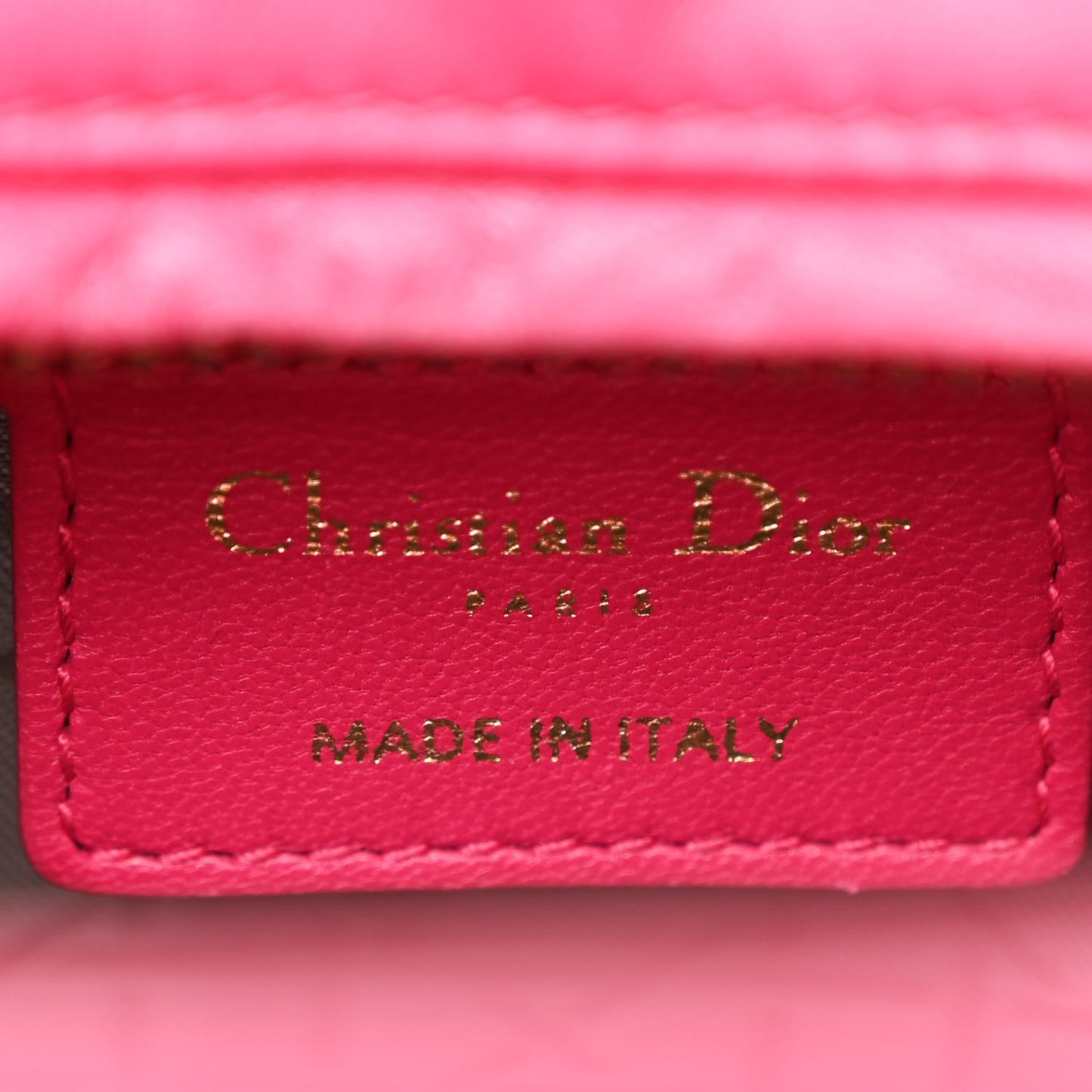 Lambskin Cannage Medium Lady Dior Fuchsia