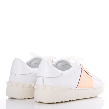 Valentino Garavani Calfskin Rockstud Open Sneakers 40 White Rose Gold 3 of 8