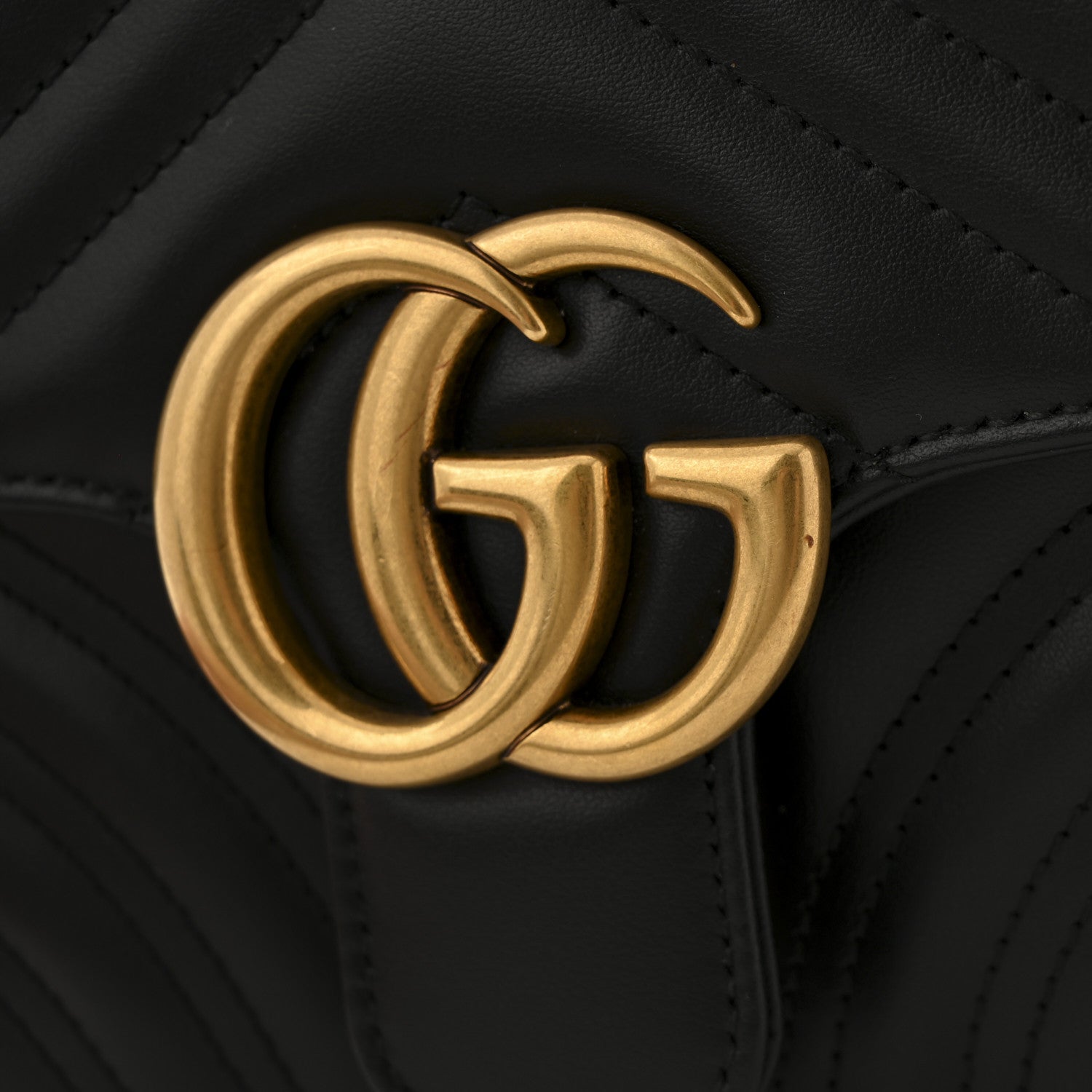 Gucci Calfskin Matelasse Mini GG Marmont Square Shoulder Bag Black 11 of 11