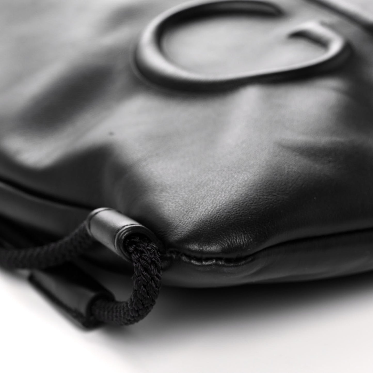 Calfskin Small GucciGhost Drawstring Backpack Black
