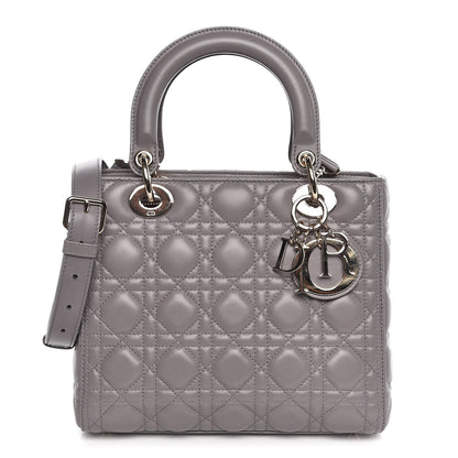 Christian Dior Lambskin Cannage Medium Lady Dior Grey 1 of 9