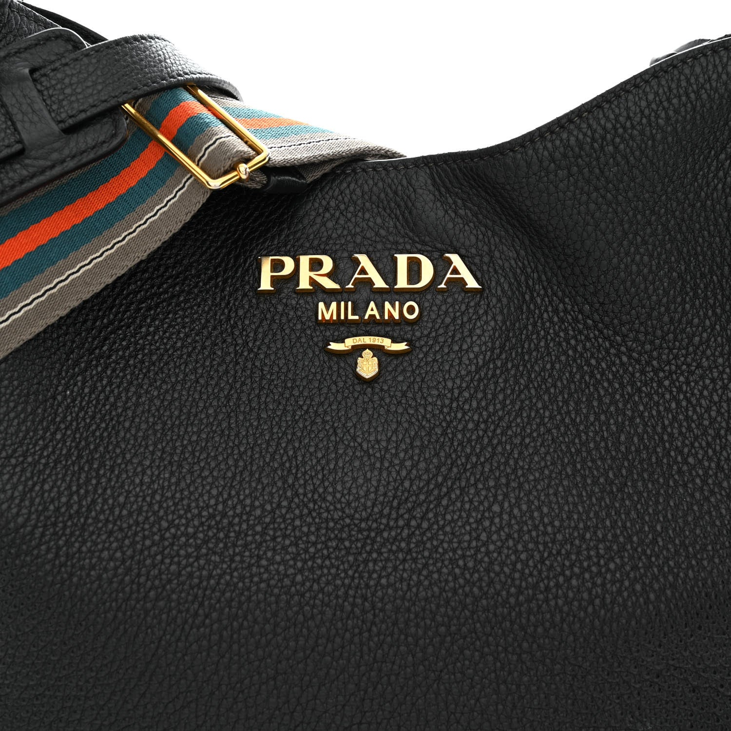 Prada Vitello Daino Zippered Messenger Hobo Black 9 of 18
