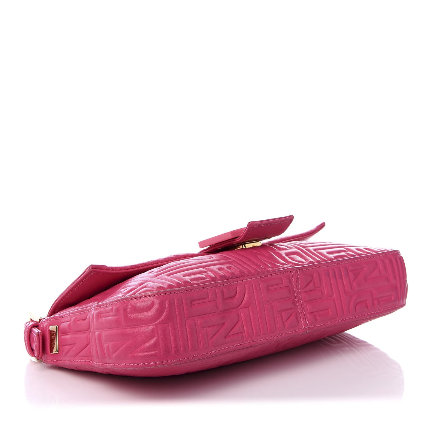 Nappa Logo Embossed Baguette Fuchsia