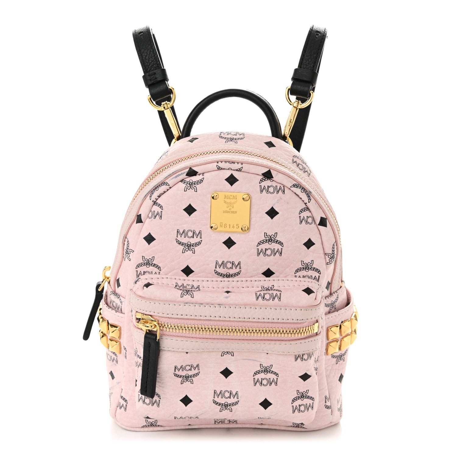 MCM Visetos Side Stud X-Mini Stark Backpack Soft Pink 1 of 11