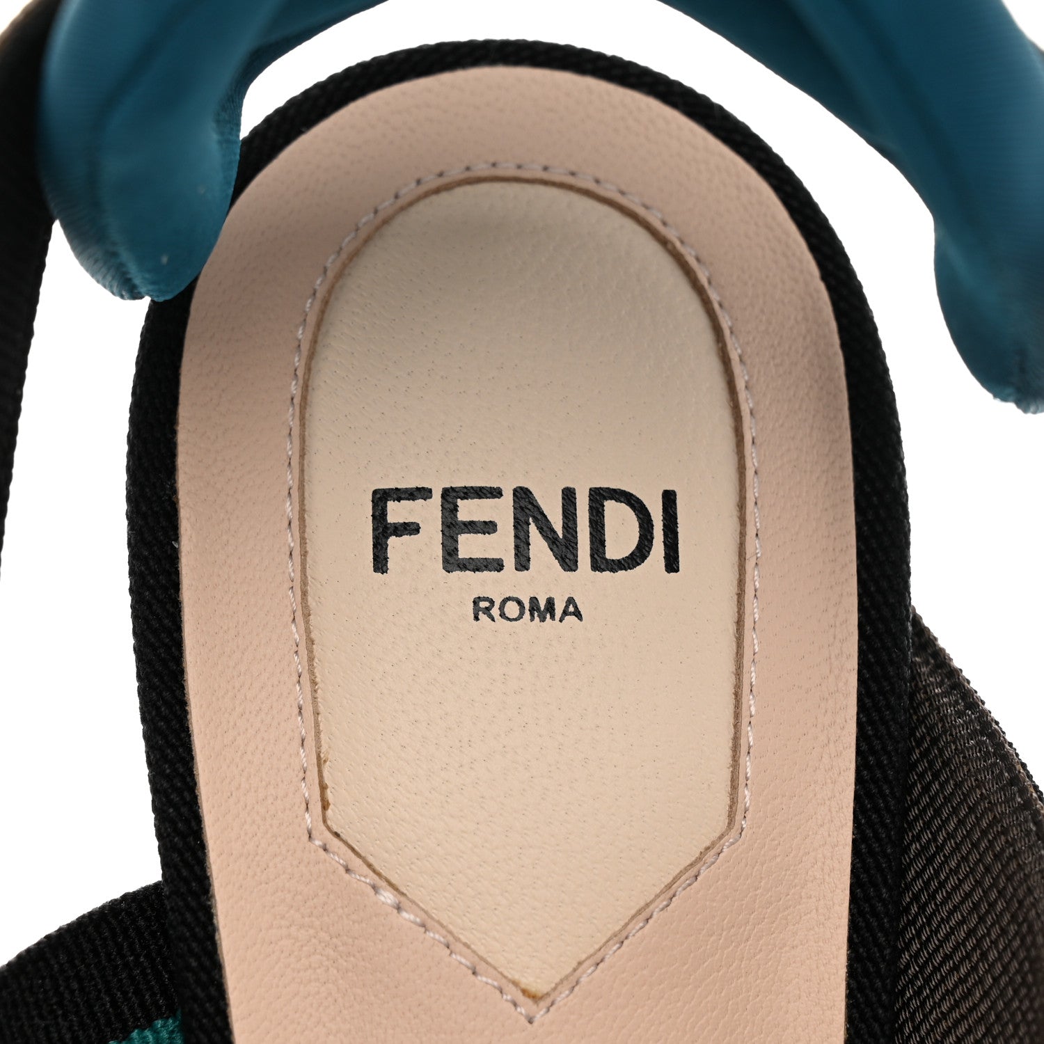 Fendi Technical Mesh Colibri 55mm Slingback Pumps 39 Black Verde Military 7 of 12