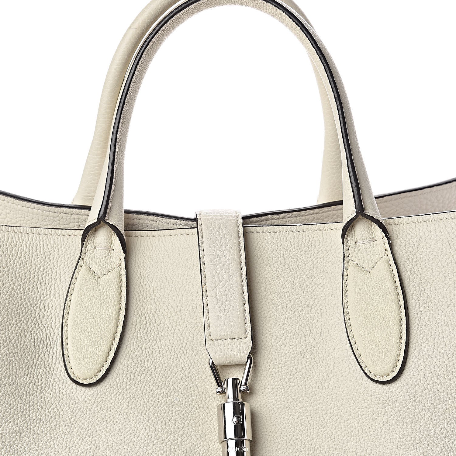 Gucci Soft Calfskin Medium Jackie Top Handle Bag Antique White 13 of 16