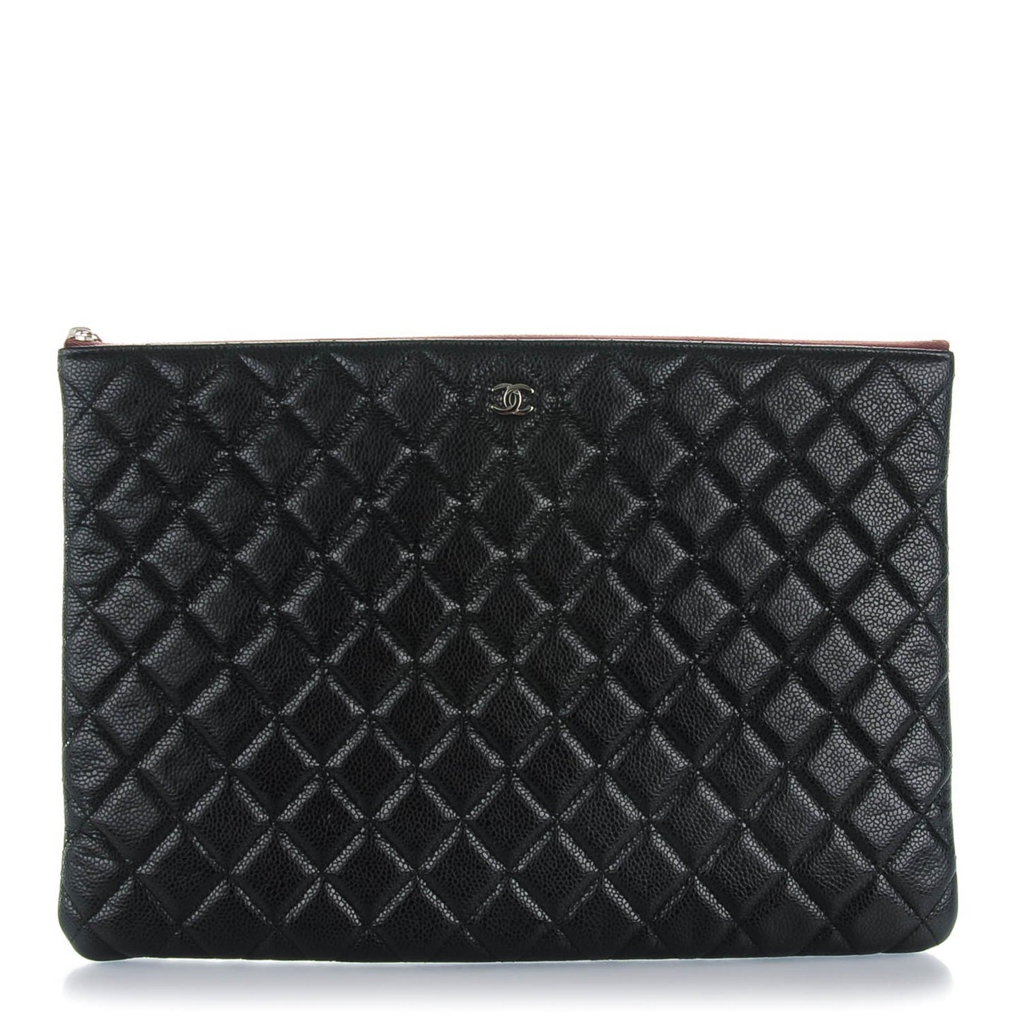 Caviar Quilted Large Cosmetic Case Black