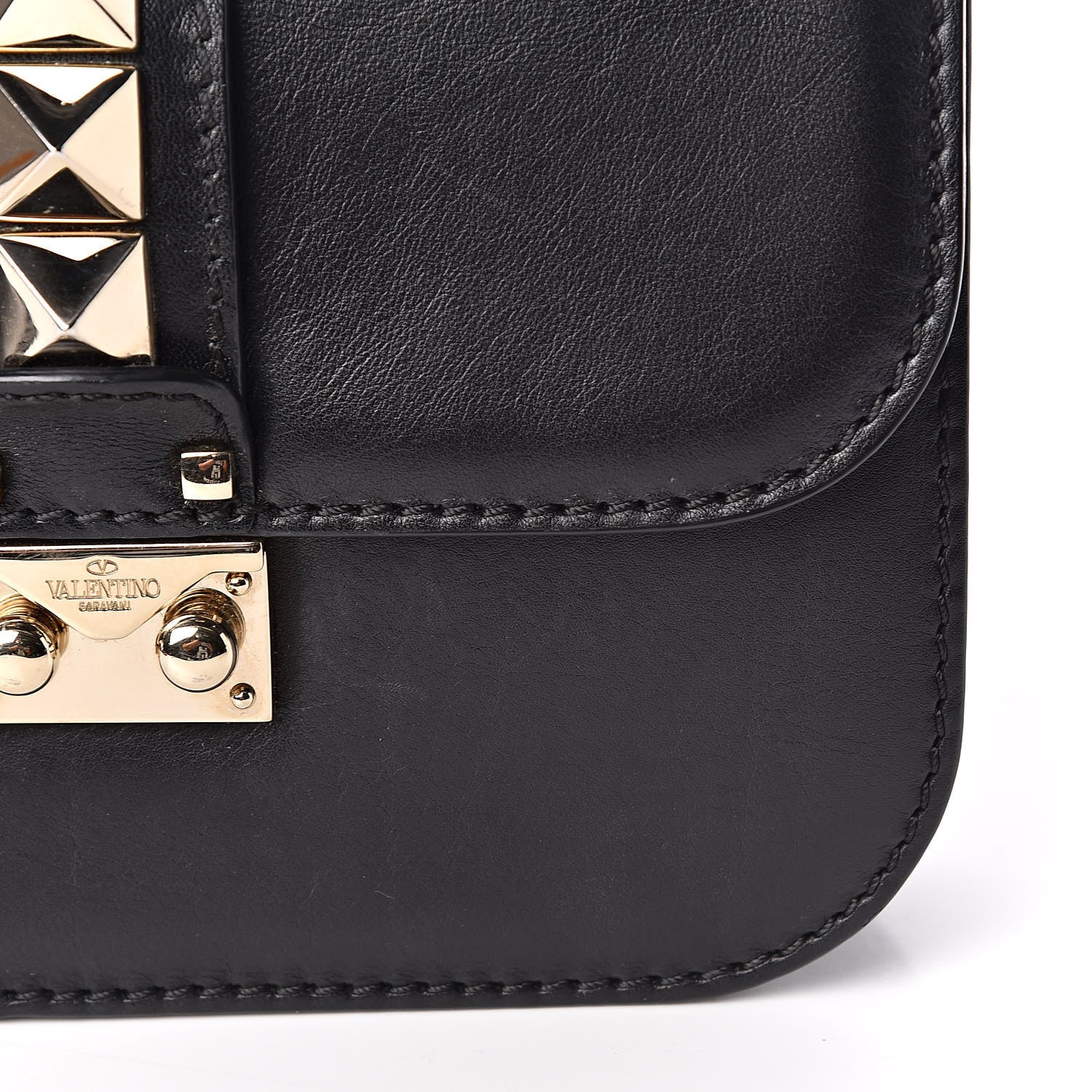 Valentino Garavani Vitello Small Glam Lock Rockstud Flap Black 12 of 12