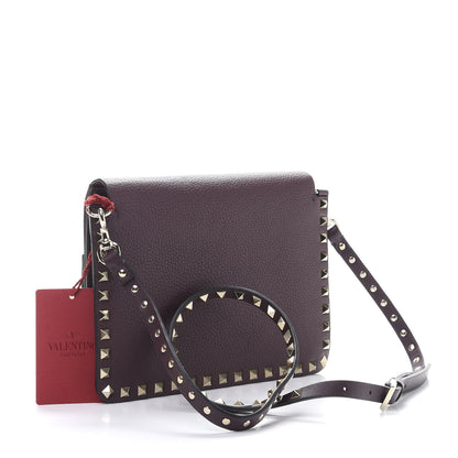 Valentino Garavani Pebbled Calfskin Rockstud Side Slip Crossbody Rubin 4 of 13