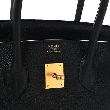 Hermes Taurillon Clemence Birkin 35 Black 6 of 13