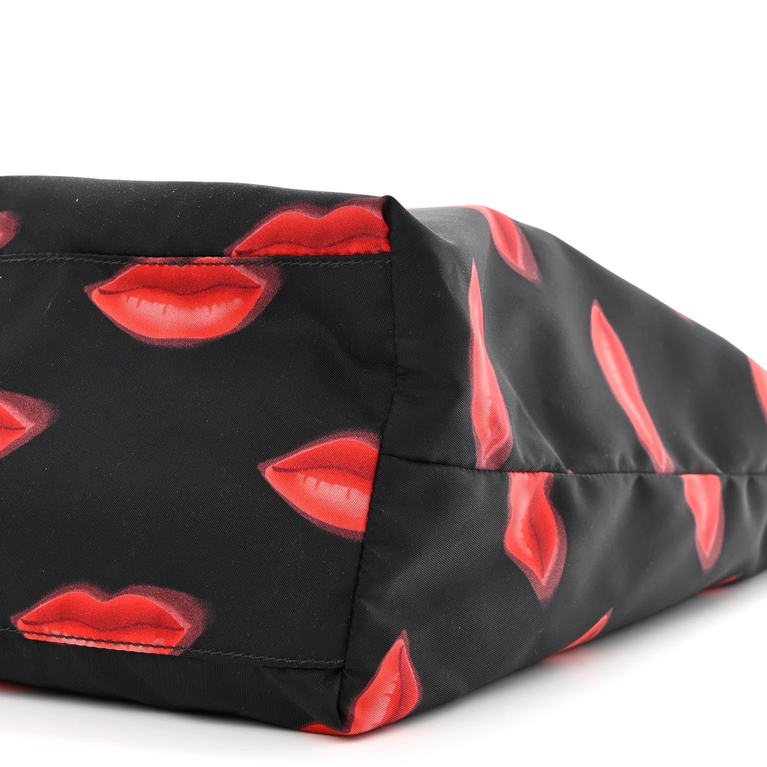Prada Tessuto Nylon Lips Tote Black 10 of 10