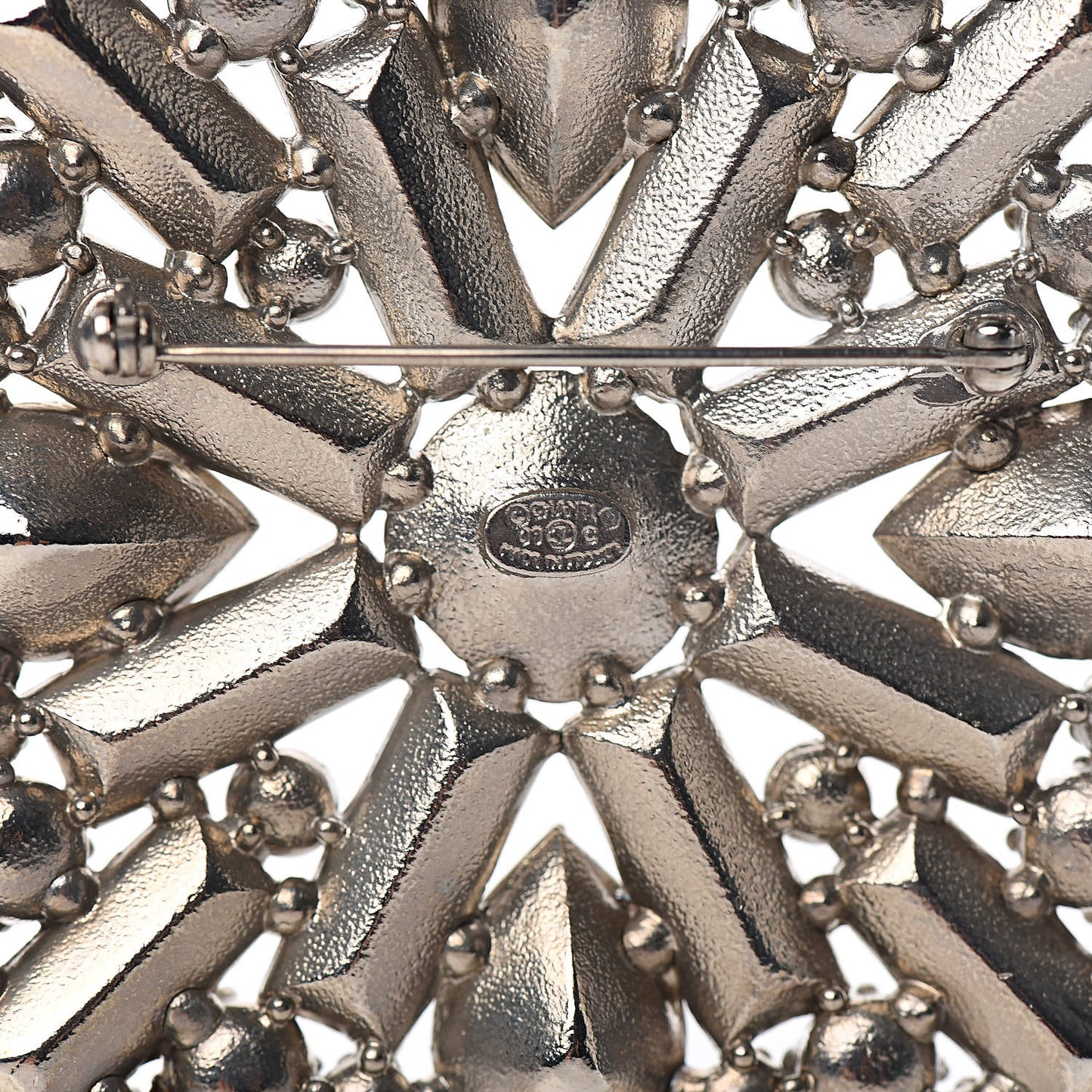 Swarovski Crystal Baguette Large CC Brooch Silver