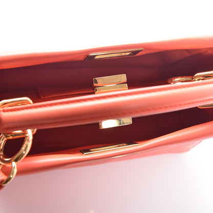 Fendi Nappa Mini Peekaboo Iconic Satchel Azalea 6 of 9