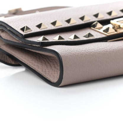 Valentino Garavani Grainy Calfskin Rockstud Double Flap Belt Bag Poudre 8 of 9