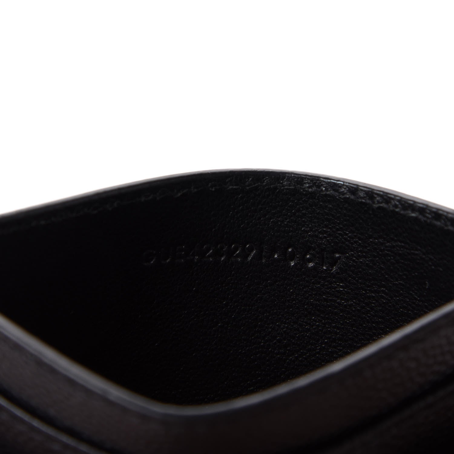 Saint Laurent Grain De Poudre Matelasse Chevron Monogram Credit Card Case Black 6 of 7