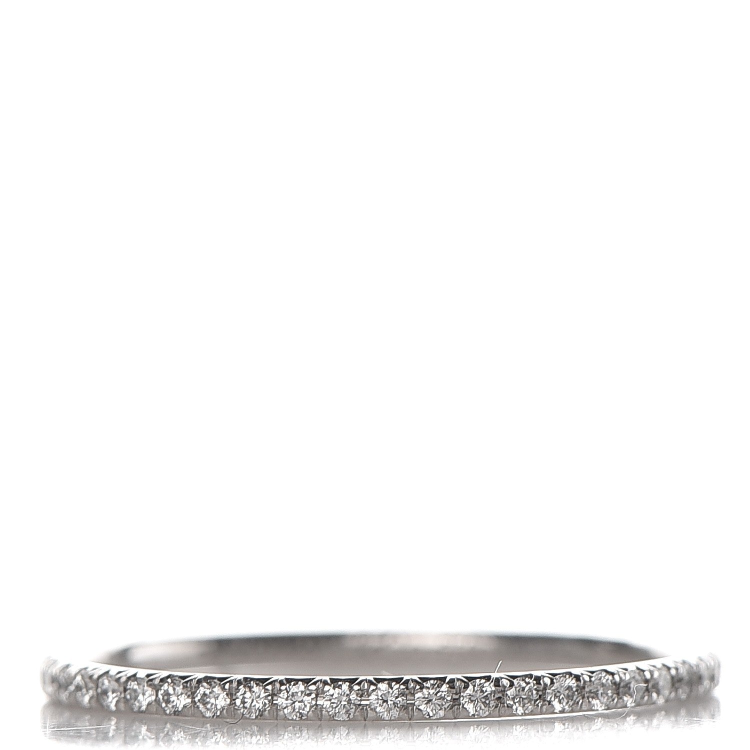 Tiffany 18K White Gold Diamond Metro Ring 60 9.25 1 of 4
