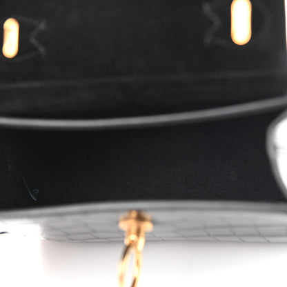 Mulberry Calfskin Crocodile Embossed Micro Seaton Black 7 of 10